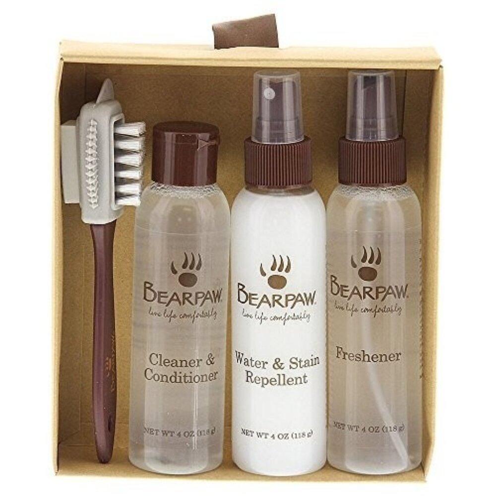 BEARPAW Cleaning Boot Care Kit - Brush, Freshener, Conditioner, Stain Repellent